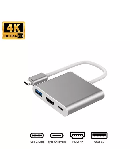 HDMI / USB-C Video Adapter + 1 USB-C Port + 1 USB 3.0 Port | Ibroz