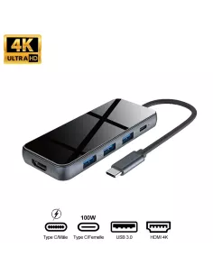 Hub 5 en 1 TIGER 5 - USB C vers PD Charge + 3 Ports USB 3.0 + HDMI ...
