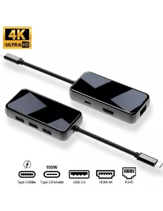 6 in 1 TIGER 6 Hub - USB C to PD Charge + 3 USB 3.0 Ports + HDMI ...