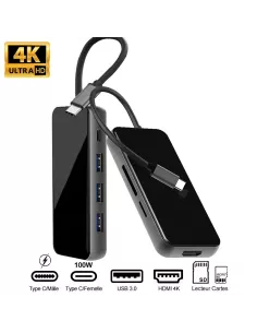 Hub 7 en 1 TIGER 7 - USB C vers PD Charge + 3 Ports USB 3.0 + HDMI ...