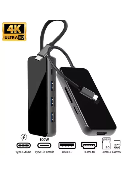 7 in 1 TIGER 7 Hub - USB C to PD Charge + 3 USB 3.0 Ports + HDMI ...