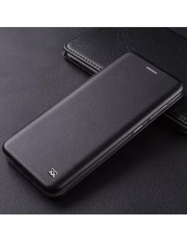 Oppo Reno 4 Etui Cuir Folio Clam + Verre Trempé - Noir | Ibroz