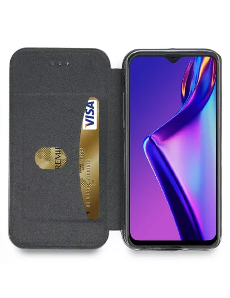 Oppo A12K Folio Clam Leather Case + Tempered Glass | Ibroz
