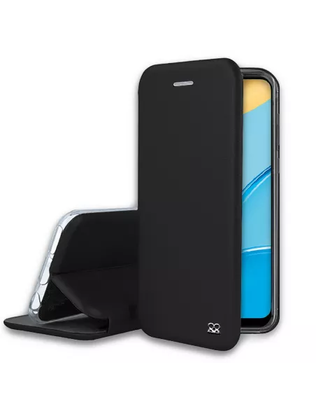 Oppo A15 Folio Clam Leather Case - Black | Ibroz