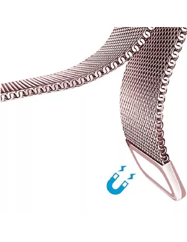 Bracelet Apple Watch 8, 7, 6, SE, 5, 4, 3 - Maille milanaise acier ...