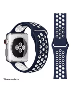 Sport Wristband Apple Watch 7, 6, SE, 5, 4, 3 - Navy/White | Ibroz