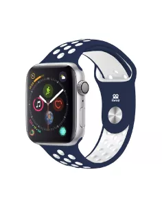 Sport Wristband Apple Watch 7, 6, SE, 5, 4, 3 - Navy/White | Ibroz 2