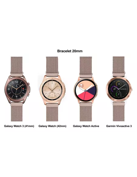 Bracelet maille milanaise acier Samsung / Huawei Watch - Champagne ...