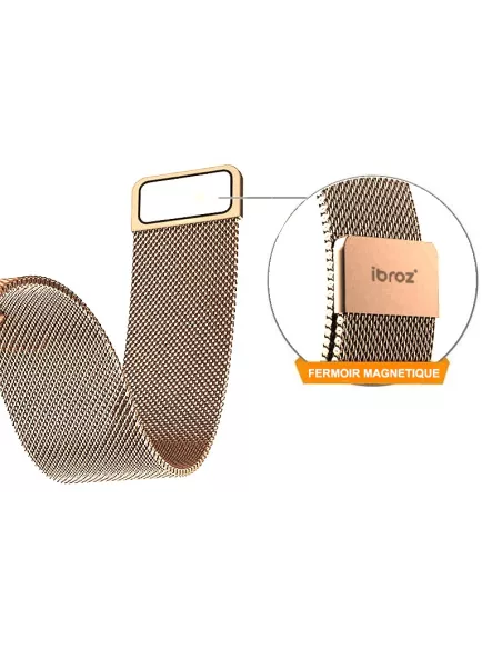 Bracelet maille milanaise acier Samsung / Huawei Watch - Champagne ...