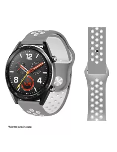 Bracelet Sport Universel Samsung Watch / Huawei Watch - Gris/Blanc ...