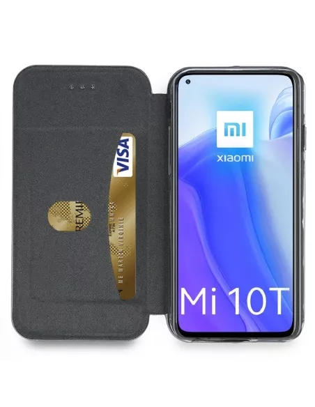 Xiaomi Mi 10T Etui Cuir Folio CLAM - Bleu | Ibroz