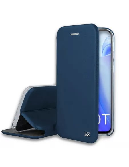 Xiaomi Mi 10T Leather Case Folio CLAM - Blue | Ibroz