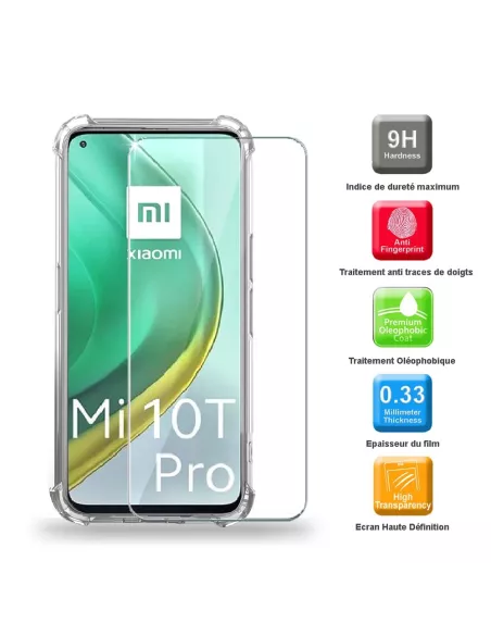 Xiaomi Mi 10T Pro Pack Coque antichocs + Protection écran 9H | Ibroz