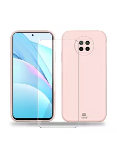 Xiaomi Mi 10T Lite Coque Liquid Silicone Soft Touch rose + Verre Tr...