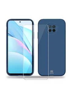 Xiaomi Mi 10T Lite Coque Liquid Silicone Soft Touch bleu + Verre Tr...