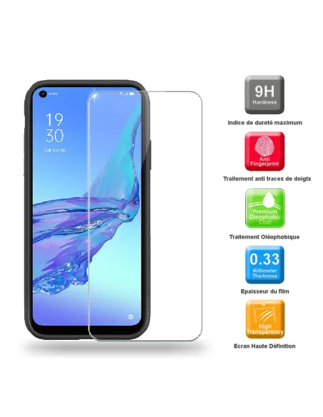 Oppo A53s Coque Liquid Silicone + Verre Trempé 9H - Noir | Ibroz