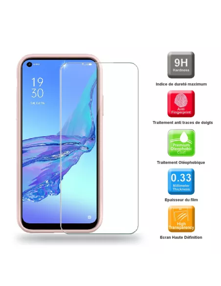 Oppo A53s Coque Liquid Silicone + Verre Trempé 9H - Pink | Ibroz