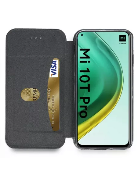 Xiaomi Mi 10T Pro Leather Case Folio CLAM - Black | Ibroz