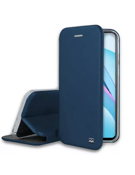 Xiaomi Mi 10T Lite Leather Case Folio CLAM - Blue | Ibroz