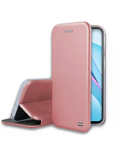 Xiaomi Mi 10T Lite Etui Cuir Folio CLAM - Rose Gold | Ibroz