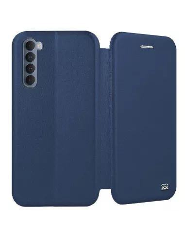 Oppo Reno 4 PRO (4G) Etui Cuir Folio Clam + Verre Trempé - Bleu | I...