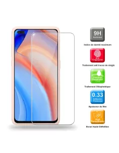 Oppo Reno 4 Coque Liquid Silicone Soft Touch + Verre Trempé - Rose ... 2