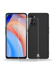 Oppo Reno 4 Pro (5G) Coque Liquid Silicone Soft Touch + Noir | Ibroz