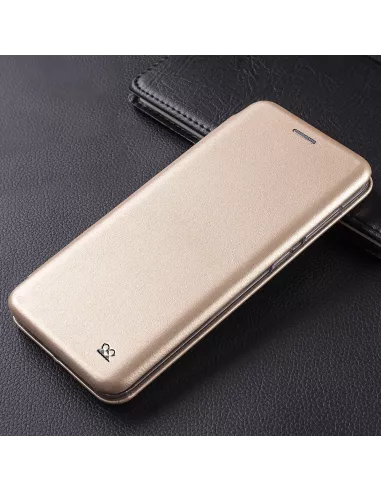 Oppo A53s Etui Cuir Folio Clam + Verre Trempé - Gold | Ibroz