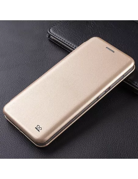 Oppo A53s Etui Cuir Folio Clam + Verre Trempé - Gold | Ibroz