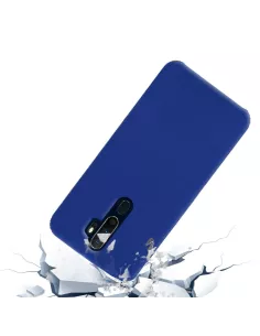 Oppo A5 Coque Liquid Silicone Soft Touch + 9H Tempered Glass - Blue |... 2