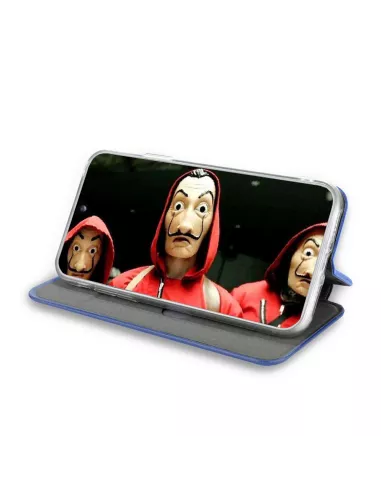 Oppo A5 2020 Etui Cuir Folio Clam + Verre Trempé + Bleu | Ibroz