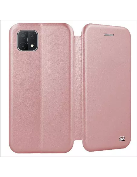 Oppo A15 Etui Cuir Folio Clam - Rose Gold | Ibroz