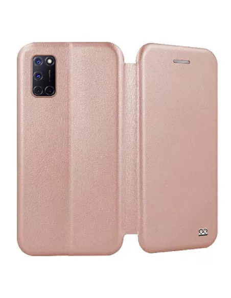 Oppo A72 Folio Clam Leather Case - Rose Gold | Ibroz