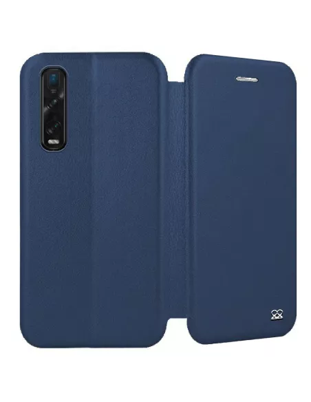 Oppo Find X2 Pro Leather Case Folio Clam + Blue | Ibroz
