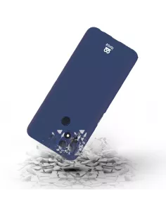 Oppo A15 Coque Liquid Silicone Soft Touch + Verre trempé 9H - Bleu ... 2