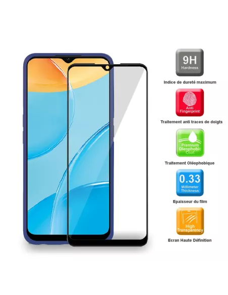 Oppo A15 Coque Liquid Silicone Soft Touch + Verre trempé 9H - Bleu ...
