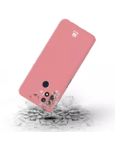 Oppo A15 Coque Liquid Silicone Soft Touch + Verre trempé 9H - Rose ... 2