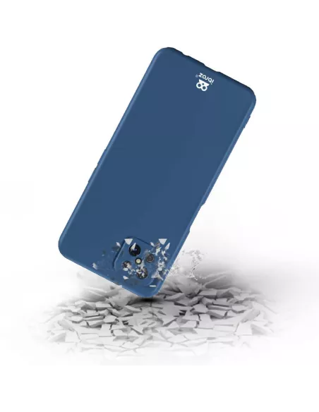 Oppo Reno 4Z (5G) Coque Liquid Silicone Soft Touch bleu + Protectio...