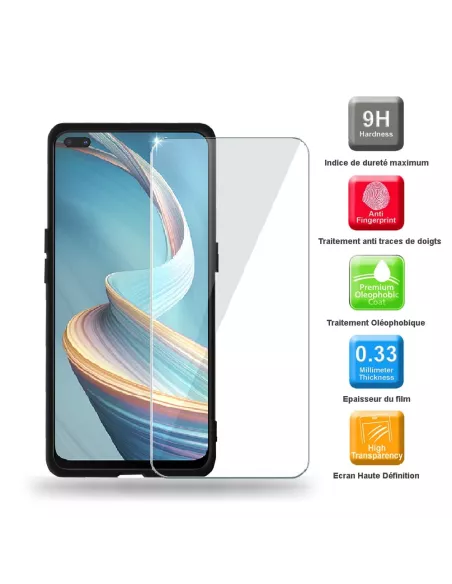 Oppo Reno 4Z (5G) Coque Liquid Silicone Soft Touch bleu + Protectio...