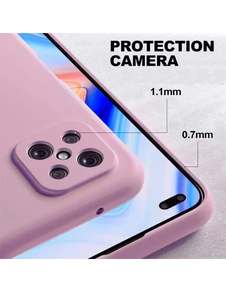 Oppo Reno 4Z (5G) Coque Liquid Silicone Soft Touch rose + Protectio...