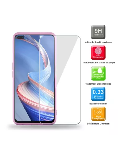 Oppo Reno 4Z (5G) Case Liquid Silicone Soft Touch pink + Protective...