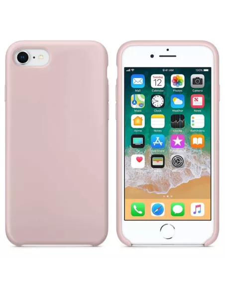 iPhone 7/8/SE Coque Liquid Silicone Soft Touch - Pink | Ibroz