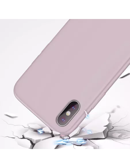 iPhone Xs Coque Liquid Silicone Soft Touch - Pink | Ibroz