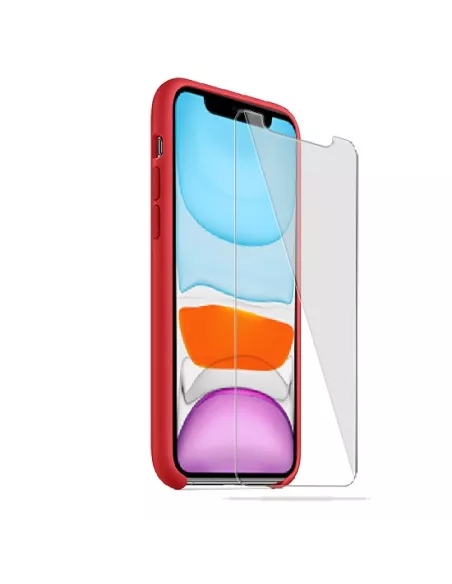 iPhone 11 Liquid Silicone + Tempered Glass Case - Red | Ibroz