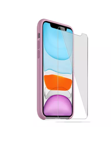 iPhone 11 Liquid Silicone + Tempered Glass Case - Pink | Ibroz