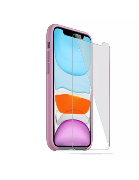 iPhone 11 Liquid Silicone + Tempered Glass Case - Pink | Ibroz