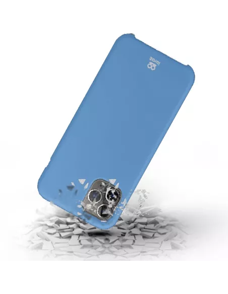iPhone 11 Pro Max Coque Liquid Silicone + Verre trempé 9H - Bleu ci...