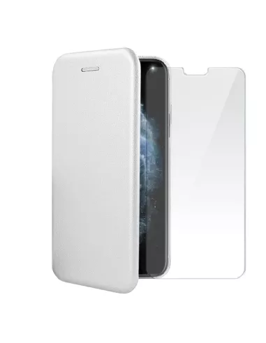 iPhone 11 Pro Max Etui Cuir Folio + Protection écran Verre Trempé 9...