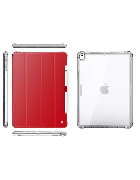 iPad Classic 10. 2" - Coque Anti chocs + Smart Cover - Rouge | Ibroz
