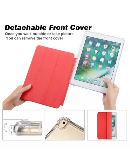 iPad Classic 9.7" (5th Gen) - Shockproof Case + Smart Cover - Red...